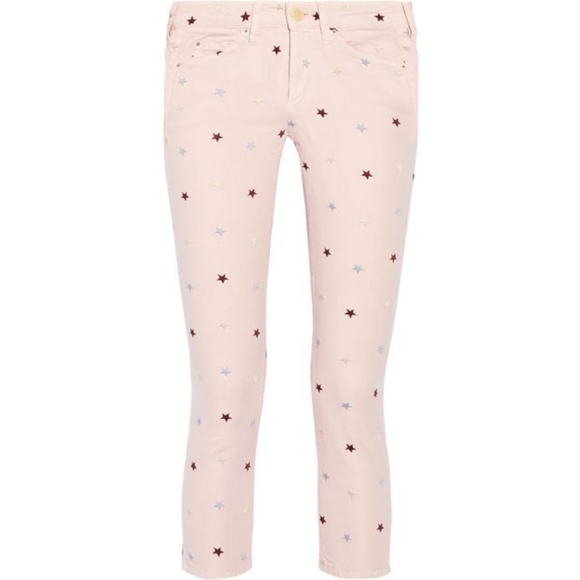 Isabel Marant Denim - Isabel Marant Etoile Pink Star Print Cropped Jeans